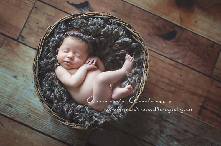 newborn sleeping in basket boise idaho